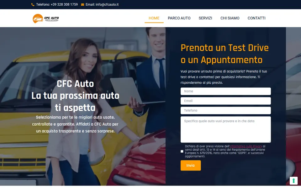 La home di CFC Auto