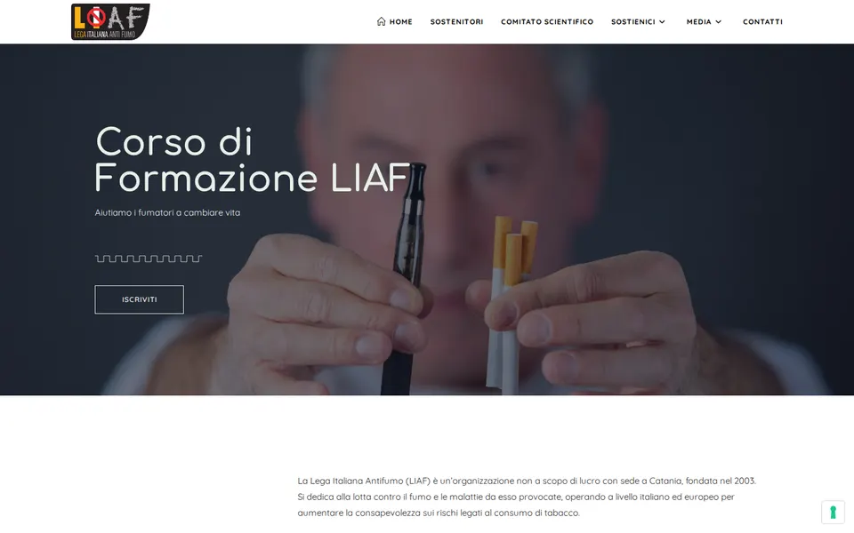 La home di Lega Italiana Antifumo
