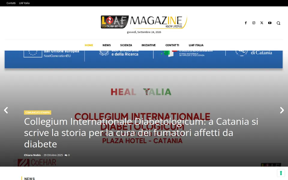 La home di LIAF Magazine